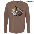 Football & Pumpkin FAKE Glitter Long Sleeve Comfort Colors T-Shirt 'NLB' Hoodie, Sweatshirt | GrindPrints.com