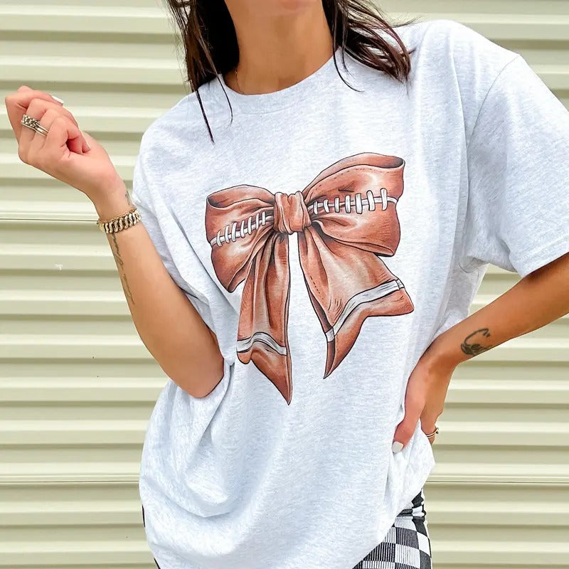 Football Bow Graphic Top T-Shirts, Hoodie, Sweatshirt | GrindPrints.com