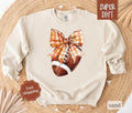Football Bow Sweatshirt, Game Day Football Crewneck, Womens Sweatshirt, Fall Sweater fall coquette T-Shirts, Hoodie
