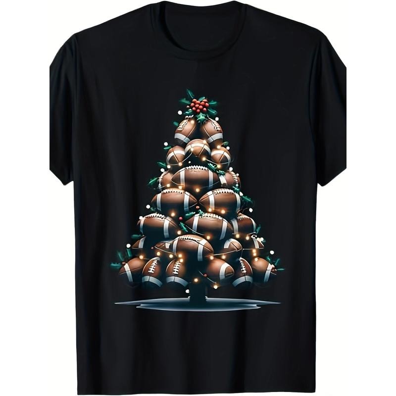 Football Christmas tree, sports enthusiast player T-shirt made in usa Hoodie, Sweatshirt | GrindPrints.com