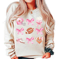 Football Coquette Bow Sweater, Soft Girl Era Sweatshirt, Retro Football, Coquette Football, Pink Bow, Football Mama...
