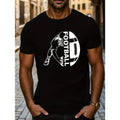 Football Frenzy Print T Shirt - Stylish Tees Designed Exclusively For Men, Ultra-Casual Short Sleeve Design For Warm...