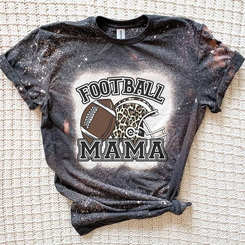 Football Mama Leopard Bleached t-Shirt Hoodie, Sweatshirt | GrindPrints.com