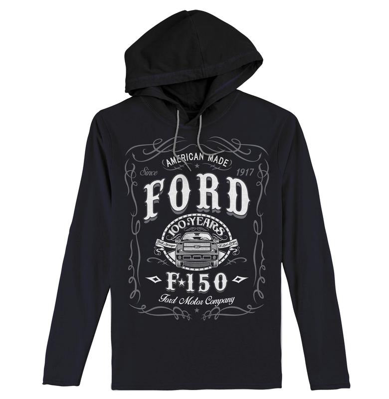Ford F-150 Long Sleeve Hooded T-Shirt - Black Hoodie, Sweatshirt | GrindPrints.com