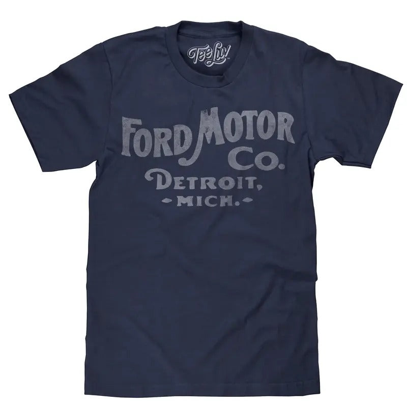 Ford Motor Company Detroit Michigan T-Shirt - Navy Hoodie, Sweatshirt | GrindPrints.com