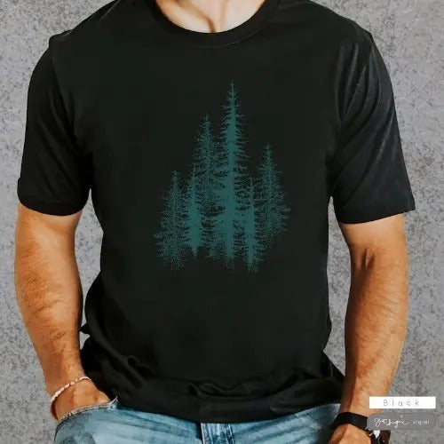 Forest ~ COMFORT COLORS, Nature tee, Men's Nature shirt, Graphic Tee, Men's Tee Camping Tee,Outdoors T-Shirt,Environment...
