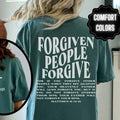 Forgiven Tshirt Aesthetic Jesus T Shirt Boho Christian T-shirt Faith Based Tee Bible Verse Trendy Front And Back...
