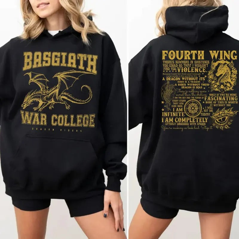 Fourth Wing 4 Legs Dragon Sweatshirt, Dragon Rider Shirt, Basgiath War College Shirt, Bookish Sweater, Book Lover, Fourth...