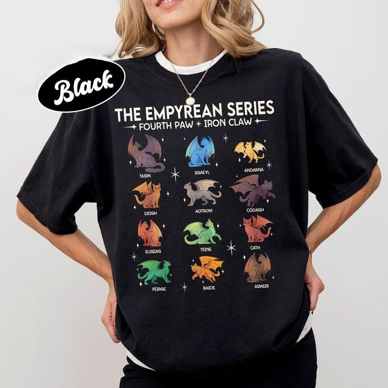 Fourth Wing Cats Shirt, Fantasy Cat Shirt, Basgiath War College T-Shirt, Bookish Gift for Readers TDVRI Hoodie, Sweatshirt