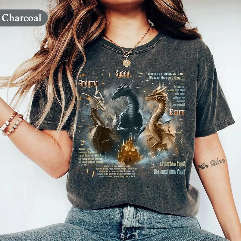Fourth Wing Dragon Shirt, Tairn & Andarna Dragon Sweatshirt, Basgiath War College Shirt, Dragon Rider Tee, Bookish Gifts...