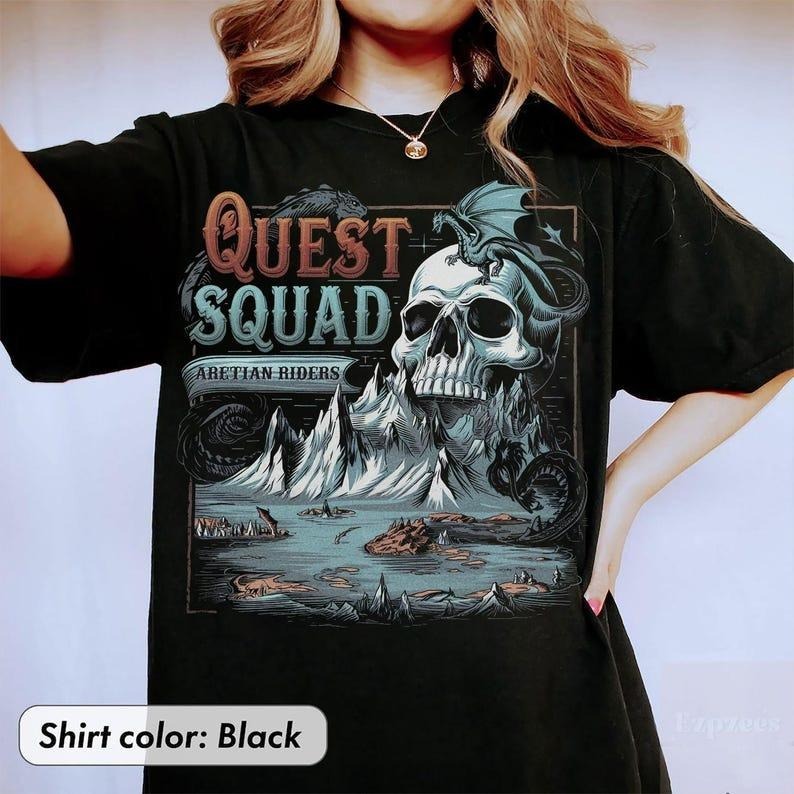 Fourth Wing Quest Squad Comfort Colors Shirt Basgiath War College Ridoc Shirt Dragon Rider Rebecca Yarros Violet Sorrengail T-Shirts, Hoodie, Sweatshirt