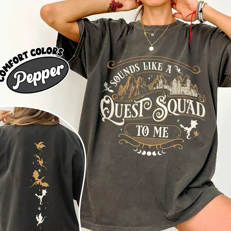 Fourth Wing Quest Squad Comfort Colors Shirt Ridoc Dragon Rider Onyx Storm Riorson House Book Lover Womenswear T-Shirts, Hoodie, Sweatshirt