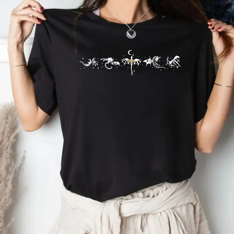 Fourth Wing Quest Squad Shirt, Ridoc Dragon Rider T Shirt, Onyx Storm Riorson House Tee, Gift For Book Lover, Unisex...