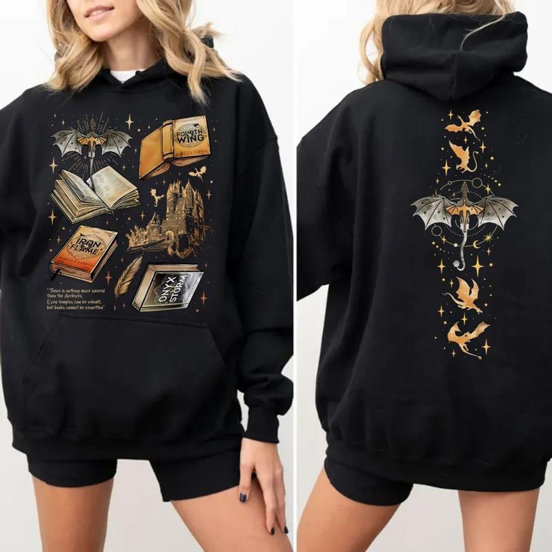Fourth Wing Series Two Sided Sweatshirt For Fans, War College Crewneck, Dragon Rider Hoodie, Book Merch Gift , Unisex...