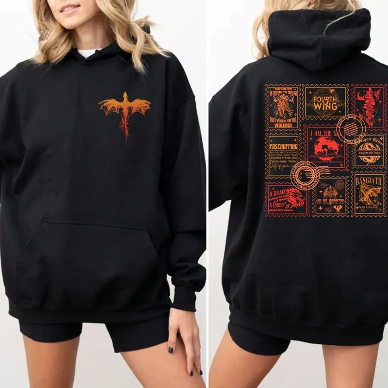 Fourth Wing Sweatshirt, Basgiath War Dragon Rider, Violet Sorrengail, Xaden Riorson, Riders Quadrant, Reader, Unisex...