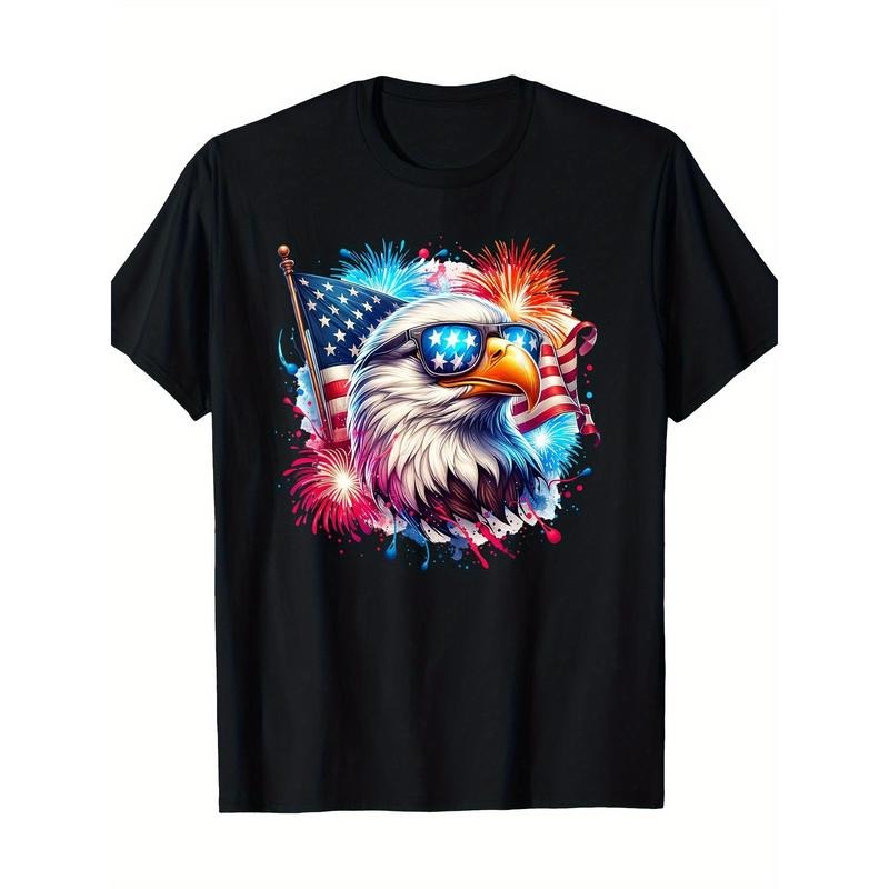 Fourth of July Patriotic Condor American Flag Fireworks T-shirt -100% Cotton Made in USA Hoodie, Sweatshirt | GrindPrints.com