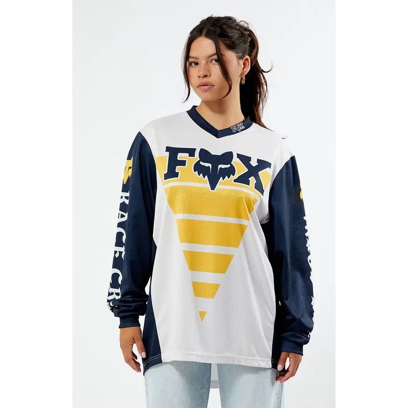 Fox Women's Race Crew Long Sleeve Oversized Jersey T-Shirts, Hoodie, Sweatshirt | GrindPrints.com