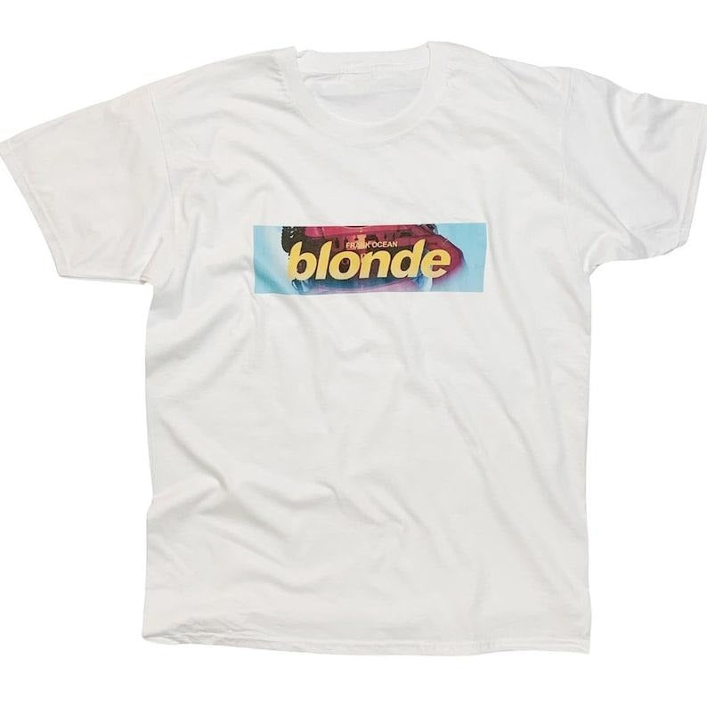 Frank 0cean Blond Hand Made T-Shirt With Minimalist Box Logo Print Hoodie, Sweatshirt | GrindPrints.com