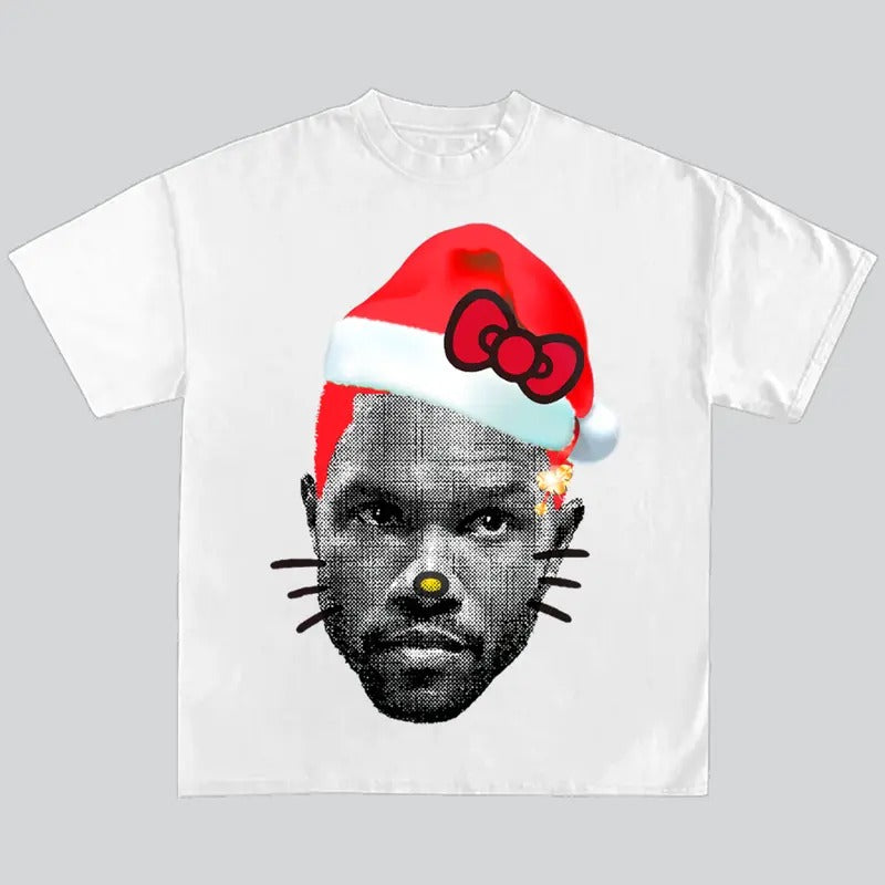 Frank Oc Red Kitty Santa Hat Graphic T-Shirt Oceann Blond Santa Merry Christmas Hoodie, Sweatshirt | GrindPrints.com