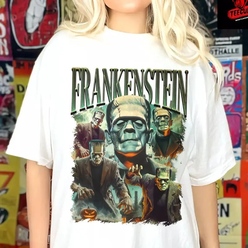 Frankenstein Retro Horror Movies Halloween Shirt, Halloween unisex tee Hoodie, Sweatshirt | GrindPrints.com