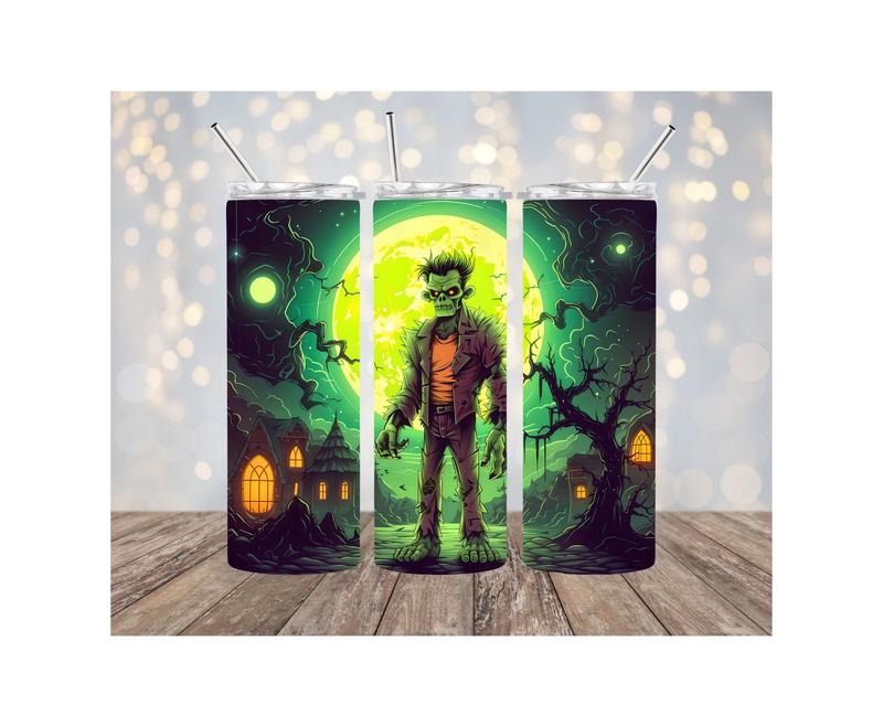Frankenstein glow in the dark 20oz stainless steel tumbler T-Shirts, Hoodie, Sweatshirt | GrindPrints.com