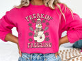 Freaking Freezing Snowman Gildan Sweatshirt in Heliconia T-Shirts, Hoodie | GrindPrints.com