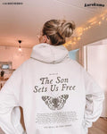 Free Indeed Bible Verse Hoodie Christian Butterfly Sweatshirt Cotton Menswear T-Shirts | GrindPrints.com