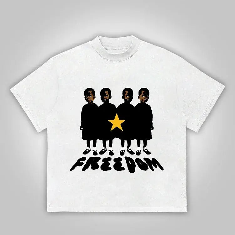 Freedom Vintage Graphic Print Cotton T-Shirt Hoodie, Sweatshirt | GrindPrints.com