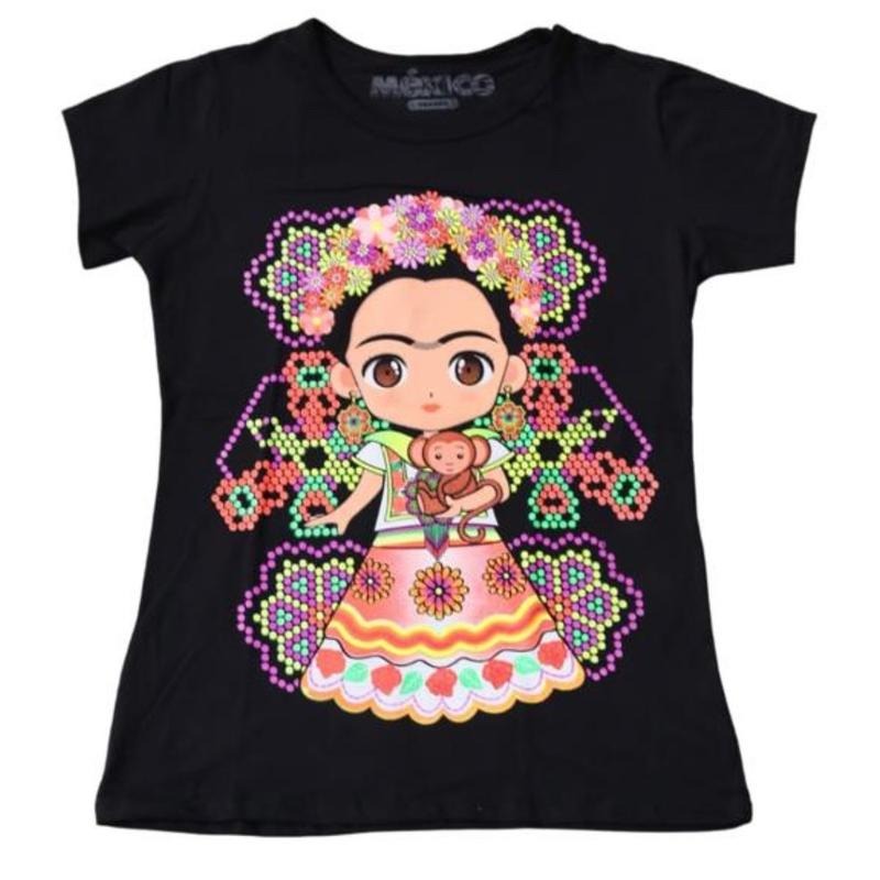 Frida con changuito playera Top Crewneck Womenswear T-Shirts, Hoodie, Sweatshirt | GrindPrints.com