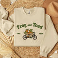Frog And Toad Embroidered Shirt, Vintage Classic Book By Bike Cover Embroidered T-Shirt, The Lovers Frog And Toad...
