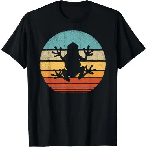 Frog Retro Vintage 60s 70s Sunset Amphibian Animal Men Women T-Shirt  Made in USA Hoodie, Sweatshirt | GrindPrints.com