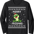 Frog Ugly Christmas Sweater Frog Lover Holiday Present Long Sleeve T-Shirt Hoodie, Sweatshirt | GrindPrints.com