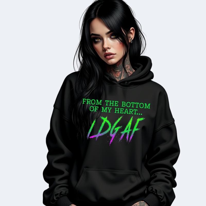 From the Bottom of My Heart IDGAF Heavyweight Hoodies for Men or Women Unique Green Graphic Design Casual Everyday Wear...
