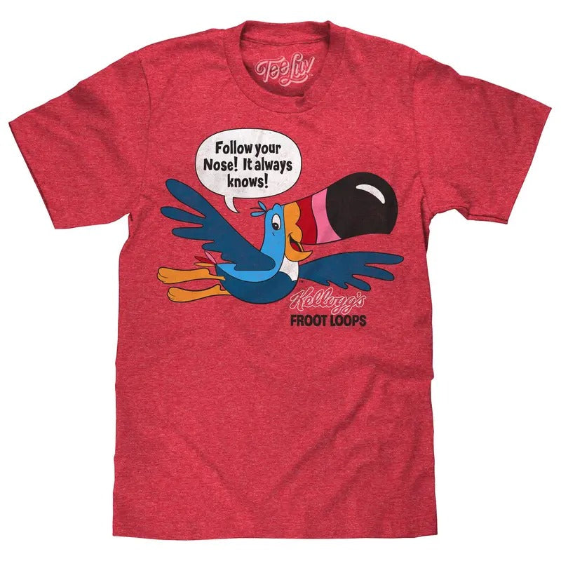 Froot Loops Toucan Sam T-Shirt - Red Hoodie, Sweatshirt | GrindPrints.com