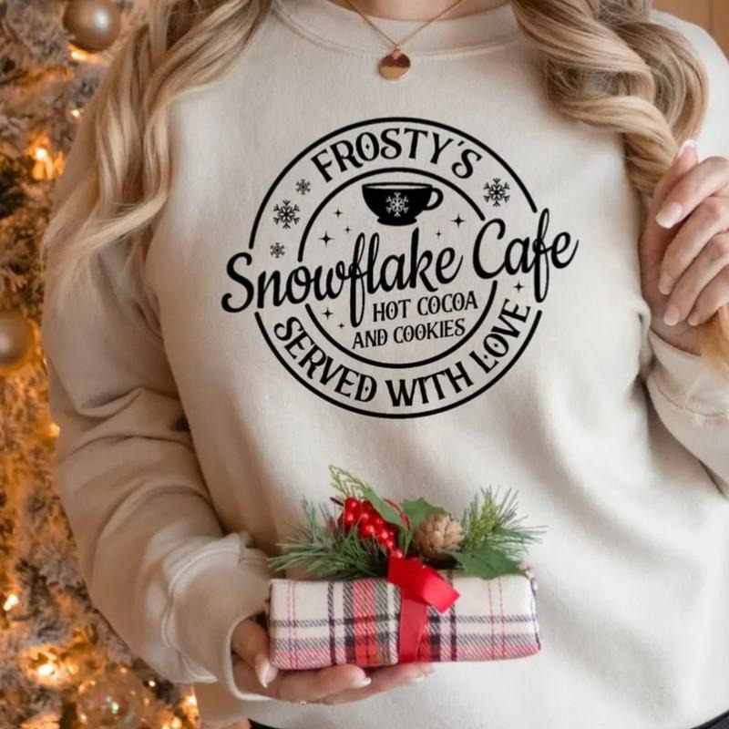 Frostys Snowflake Cafe Crewneck Sweatshirt T-Shirts, Hoodie | GrindPrints.com