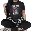 Fu&k This Weather Black T Shirt | Punk, Alt, Grunge, Goth, Skeleton Style, Winter Day Hoodie, Sweatshirt | GrindPrints.com