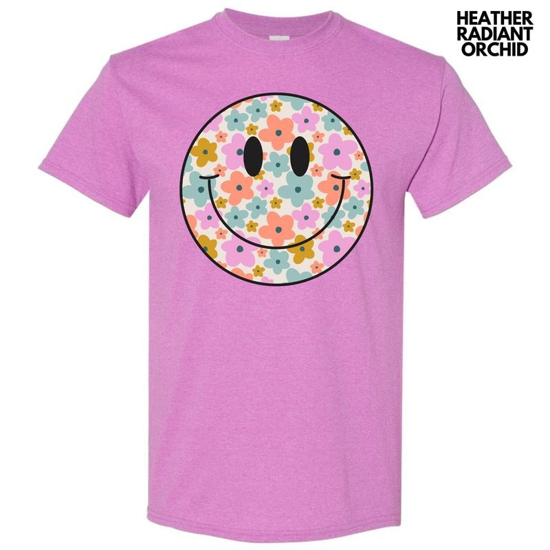 Fun Flower Happy Face Gildan Short Sleeve T-Shirt 'NLB' Hoodie, Sweatshirt | GrindPrints.com