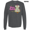 Fun Pink Merry Christmas Tree Long Sleeve Comfort Colors T-Shirt 'NLB' Hoodie, Sweatshirt | GrindPrints.com