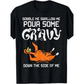 Funny 'Gobble Swallow Me' Turkey 100% Cotton Casual Short Sleeve Shirt Thanksgiving & Casual Made Usa T-Shirts, Hoodie, Sweatshirt
