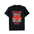 Funny 'Stealing Hearts & Blasting Farts' Valentine's Day Tee - 100% Cotton, Short Sleeve, Casual Round Neck T-Shirt for...