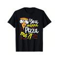 Funny 'You Wanna Pizza Me' Food Pun T-Shirt for Men, Soft Cotton Crew Neck, Casual Style, Slight Stretch, Geometric...