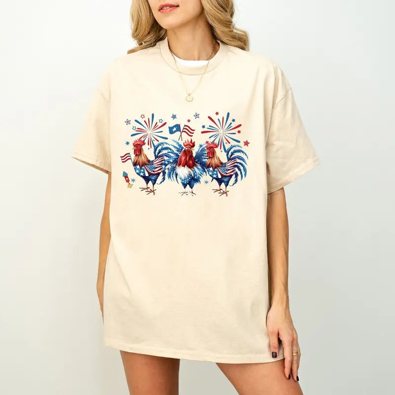 Funny 4th July Shirt Chicken Shirt Independence Day Shirt Usa Flag Shirt Patriotic Shirt Freedom Shirt Fourth July Funny Farmer Farm T-Shirts, Hoodie, Sweatshirt