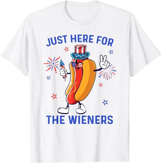 Funny 4th of July Shirts For Men, 4th Of July Wieners USA American flag Patriotic T-Shirt Menswear Top Casual Cotton...