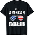 Funny 4th of July Shirts For Men, All American Bruh 4th Of July Boys Patriotic T-Shirt Menswear Top Casual Cotton Fashion...