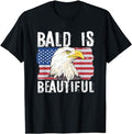 Funny 4th of July Shirts For Men, Bald Is Beautiful 4th of July Independence Day Bald Eagle T-Shirt Menswear Top Casual...