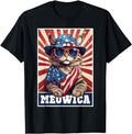 Funny 4th of July Shirts For Men, Cat American Flag Funny 4th of July T-Shirt Menswear Top Casual Cotton Fashion Basic...