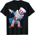 Funny 4th of July Shirts For Men, Dabbing Uncle Sam 4th of July Funny Dab Dance T-Shirt Menswear Top Casual Cotton...