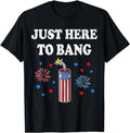 Funny 4th of July Shirts For Men, Funny Fourth of July 4th of July I'm Just Here To Bang T-Shirt Menswear Top Casual...