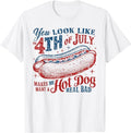 Funny 4th of July Shirts For Men, Funny You Look Like 4th Of July Hot Dog Wiener Men Women T-Shirt Top Casual Cotton...