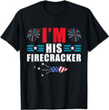 Funny 4th of July Shirts For Men, I'm His Firecracker Funny Family Matching Couple 4th of July T-Shirt Menswear Top...